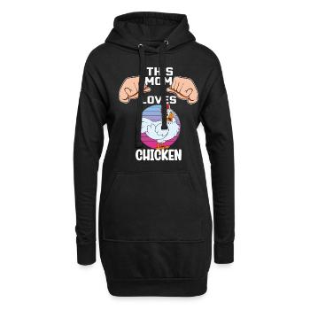 Lustiger Hühner Spruch Huhn - Hoodie-Kleid - Schwarz - Vorne