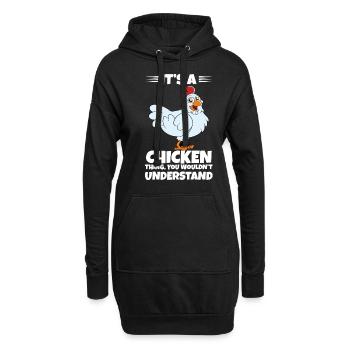 Lustiger Hühner Spruch Huhn - Hoodie-Kleid - Schwarz - Vorne