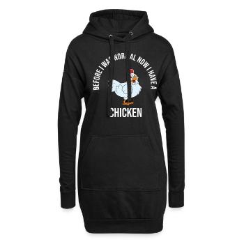 Lustiger Hühner Spruch Huhn - Hoodie-Kleid - Schwarz - Vorne