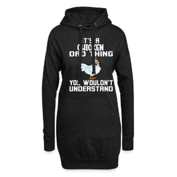 Drôle de poulet disant poulet - Sweat-shirt à capuche long Femme - noir - Devant