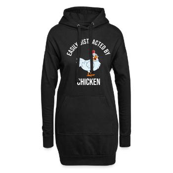 Lustiger Hühner Spruch Huhn - Hoodie-Kleid - Schwarz - Vorne