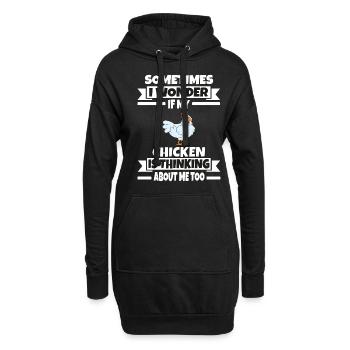 Lustiger Hühner Spruch Huhn - Hoodie-Kleid - Schwarz - Vorne