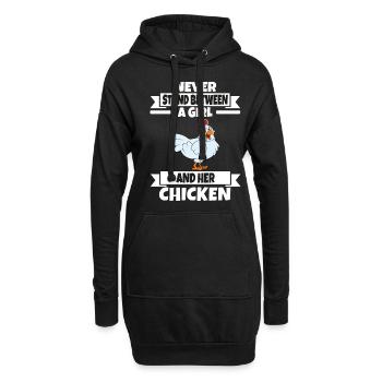 Lustiger Hühner Spruch Huhn - Hoodie-Kleid - Schwarz - Vorne