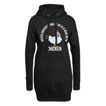 Lustiger Hühner Spruch Huhn - Hoodie-Kleid - Schwarz - Vorne