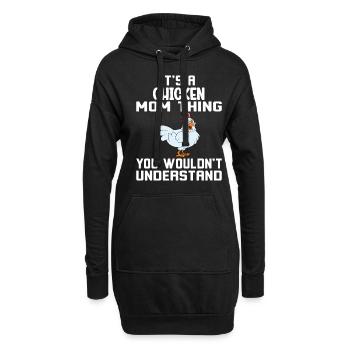 Lustiger Hühner Spruch Huhn - Hoodie-Kleid - Schwarz - Vorne