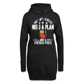 Frites amusantes Frites drôles - Sweat-shirt à capuche long Femme - noir - Devant