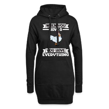 Lustiger Hühner Spruch Huhn - Hoodie-Kleid - Schwarz - Vorne