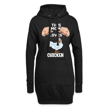 Lustiger Hühner Spruch Huhn - Hoodie-Kleid - Schwarz - Vorne