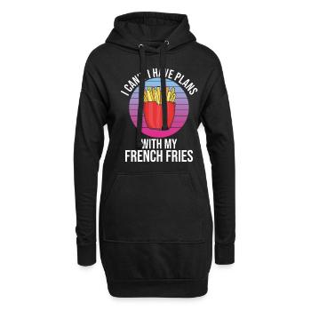 Frites amusantes Frites drôles - Sweat-shirt à capuche long Femme - noir - Devant