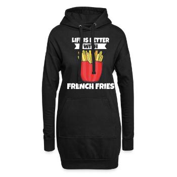 Frites amusantes Frites drôles - Sweat-shirt à capuche long Femme - noir - Devant