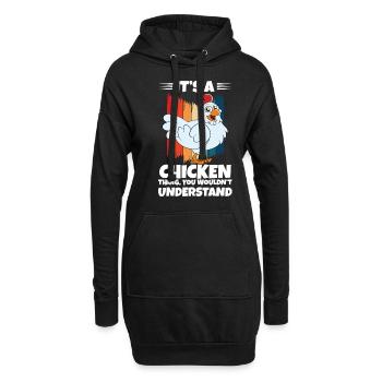 Lustiger Hühner Spruch Huhn - Hoodie-Kleid - Schwarz - Vorne
