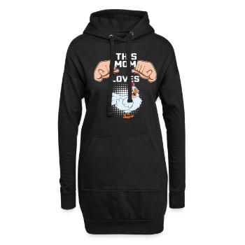 Lustiger Hühner Spruch Huhn - Hoodie-Kleid - Schwarz - Vorne