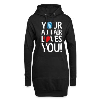 Au Pair Mädchen Kindergarten Nanny - Hoodie-Kleid - Schwarz - Vorne