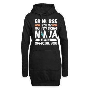 Lustige Krankenschwester Geschenke - Hoodie-Kleid - Schwarz - Vorne