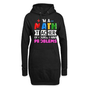 professeur de mathématiques disant mathématicien - Sweat-shirt à capuche long Femme - noir - Devant