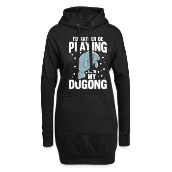 Lamantins dugongs Lamantin - Sweat-shirt à capuche long Femme - noir - Devant