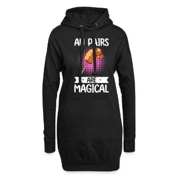 Au Pair Mädchen Kindergarten Nanny - Hoodie-Kleid - Schwarz - Vorne