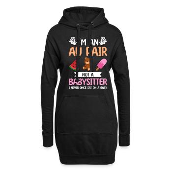 Au Pair Mädchen Kindergarten Nanny - Hoodie-Kleid - Schwarz - Vorne