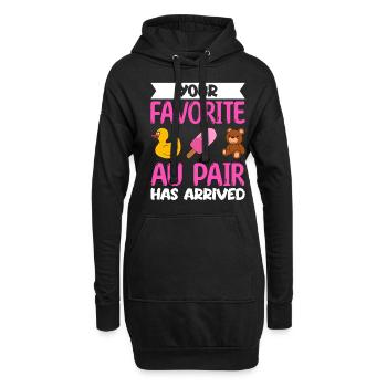 Au Pair Mädchen Kindergarten Nanny - Hoodie-Kleid - Schwarz - Vorne