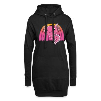 Axolotl mignon Axolotl drôle - Sweat-shirt à capuche long Femme - noir - Devant