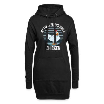 Lustiger Hühner Spruch Huhn - Hoodie-Kleid - Schwarz - Vorne