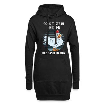 Lustiger Hühner Spruch Huhn - Hoodie-Kleid - Schwarz - Vorne