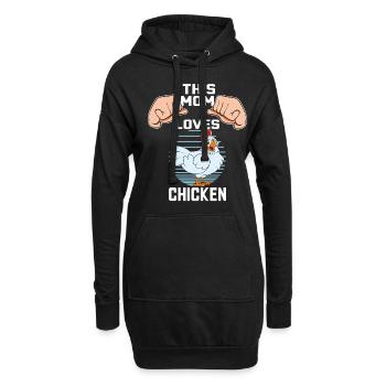 Lustiger Hühner Spruch Huhn - Hoodie-Kleid - Schwarz - Vorne