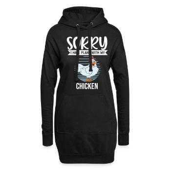 Lustiger Hühner Spruch Huhn - Hoodie-Kleid - Schwarz - Vorne