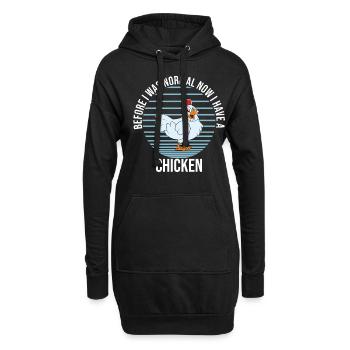 Drôle De Poulet Dire Poulet - Sweat-shirt à capuche long Femme - noir - Devant