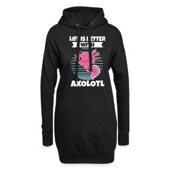 Axolotl drôle Axolotl mignon - Sweat-shirt à capuche long Femme - noir - Devant
