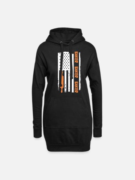 Brot backen Bäcker Bäckerei Brot machen - Hoodie-Kleid - Schwarz