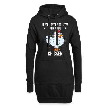 Drôle De Poulet Dire Poulet - Sweat-shirt à capuche long Femme - noir - Devant