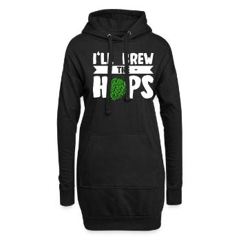 Bier trinken Bier brauen Bierbrauer - Hoodie-Kleid - Schwarz - Vorne