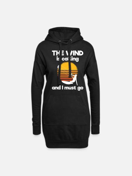 Kiteboarding Kitesurfer Kitesurfing Kiteboarder - Hoodie-Kleid - Schwarz