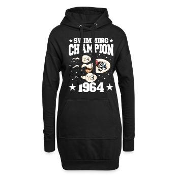 1964 Anniversaire 60 ans - Sweat-shirt à capuche long Femme - noir - Devant