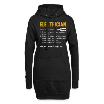 Elektriker Spruch Elektrikergeselle - Hoodie-Kleid - Schwarz - Vorne