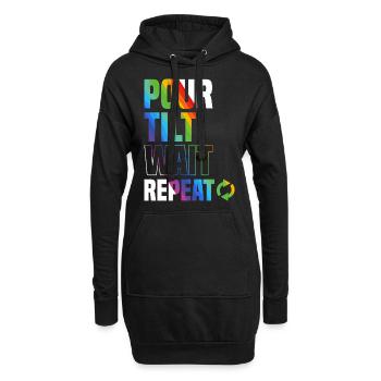 Acrylgießen - Hoodie-Kleid - Schwarz - Vorne