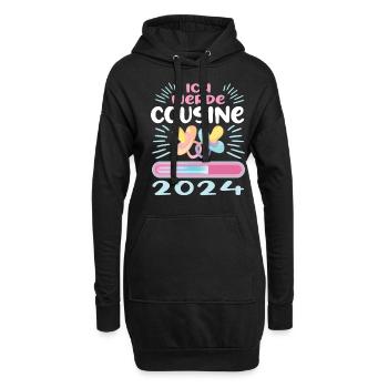 Cousine werden Cousine 2024 - Hoodie-Kleid - Schwarz - Vorne