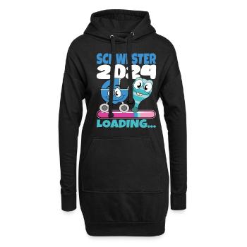 Schwester werden Schwester 2024 - Hoodie-Kleid - Schwarz - Vorne