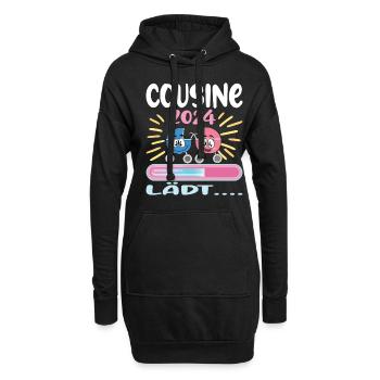 Cousine werden Cousine 2024 - Hoodie-Kleid - Schwarz - Vorne