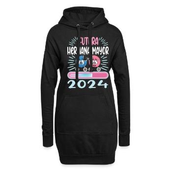 Schwester 2024 Hermana Mayor 2024 - Hoodie-Kleid - Schwarz - Vorne