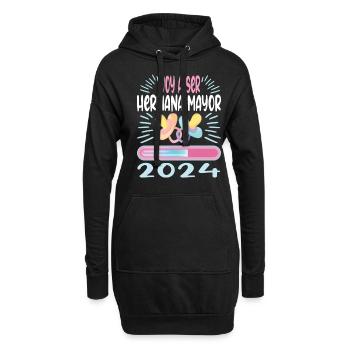 Schwester 2024 Hermana Mayor 2024 - Hoodie-Kleid - Schwarz - Vorne