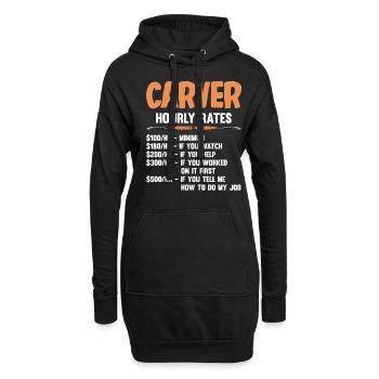 Holz schintzen Holzschnitzerei - Hoodie-Kleid - Schwarz - Vorne