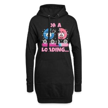 Oma 2024 werdende Oma 2024 Loading - Hoodie-Kleid - Schwarz - Vorne