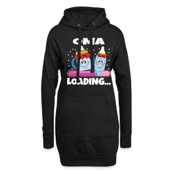 Oma 2024 werdende Oma 2024 Loading - Hoodie-Kleid - Schwarz - Vorne