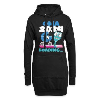 Oma 2024 werdende Oma 2024 Loading - Hoodie-Kleid - Schwarz - Vorne