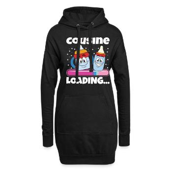Cousine werden Cousine 2024 - Hoodie-Kleid - Schwarz - Vorne