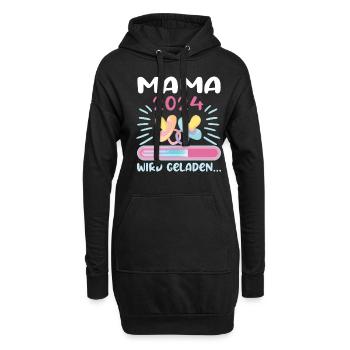 Mama 2024 werdende Mutter Schwangerschaft - Hoodie-Kleid - Schwarz - Vorne