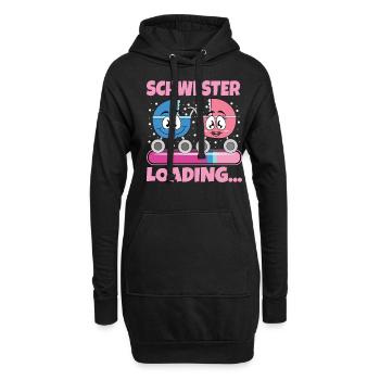 Schwester werden Schwester 2024 - Hoodie-Kleid - Schwarz - Vorne