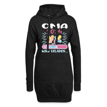 Oma 2024 werdende Oma 2024 Loading - Hoodie-Kleid - Schwarz - Vorne